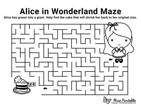 alice maze|alice in wonderland maze activity sheet.